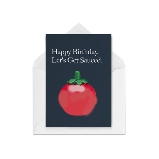 birthday card with NZ sauce