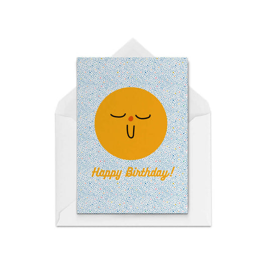 birthday card yellow smile