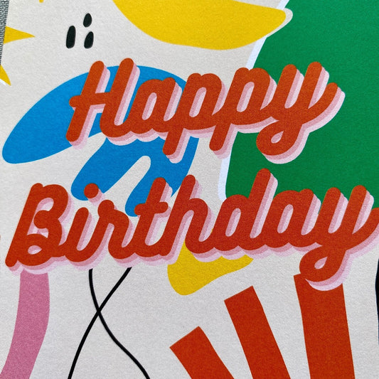 bright doodles birthday card close up