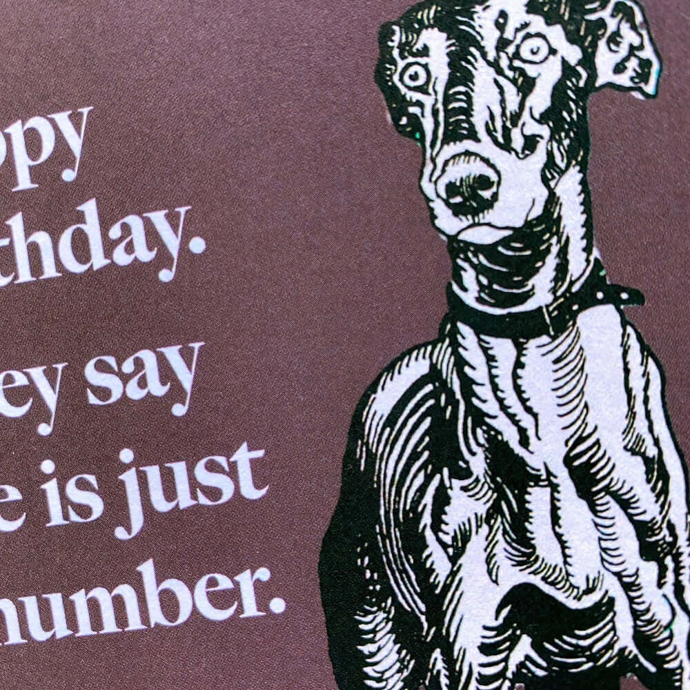 grumpy dog birthday card