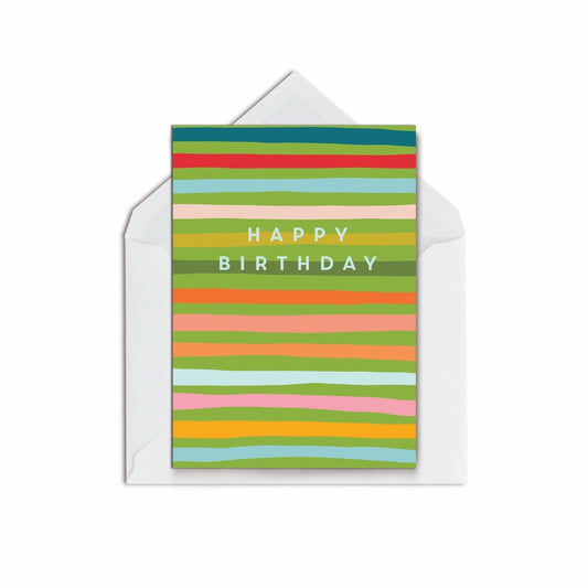 Happy Birthday Stripes WS - The Paper People Greeting Cards