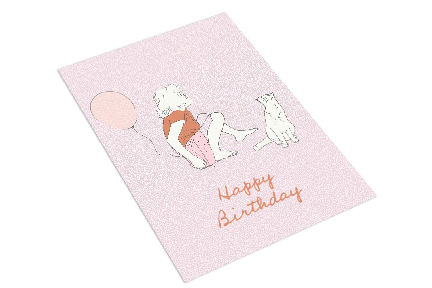 Girl and Cat WS - The Paper People Greeting Cards